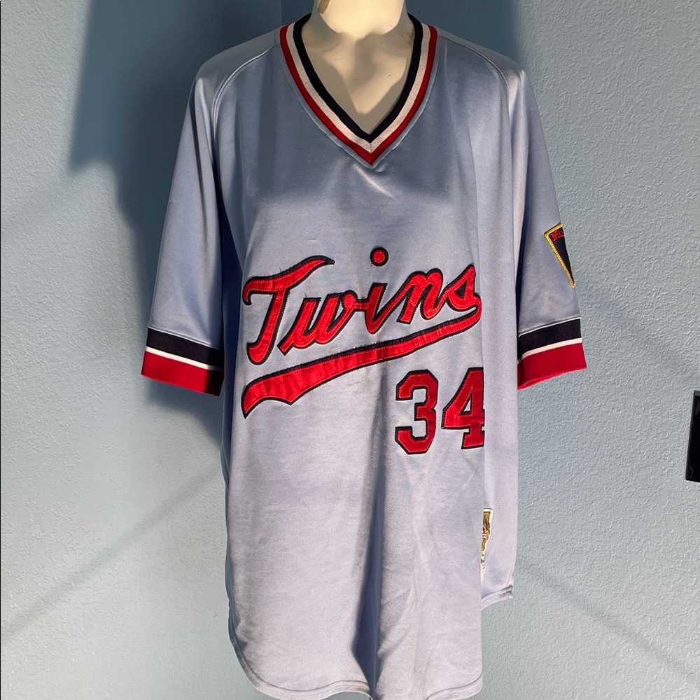 Kirby Puckett Minnesota Twins Jersey Mitchell & Ness Light Blue Jersey